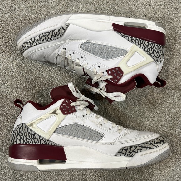 Nike Jordan Spizike Bordeaux 315371-070 Men's Size 9 White Maroon Elephant Print